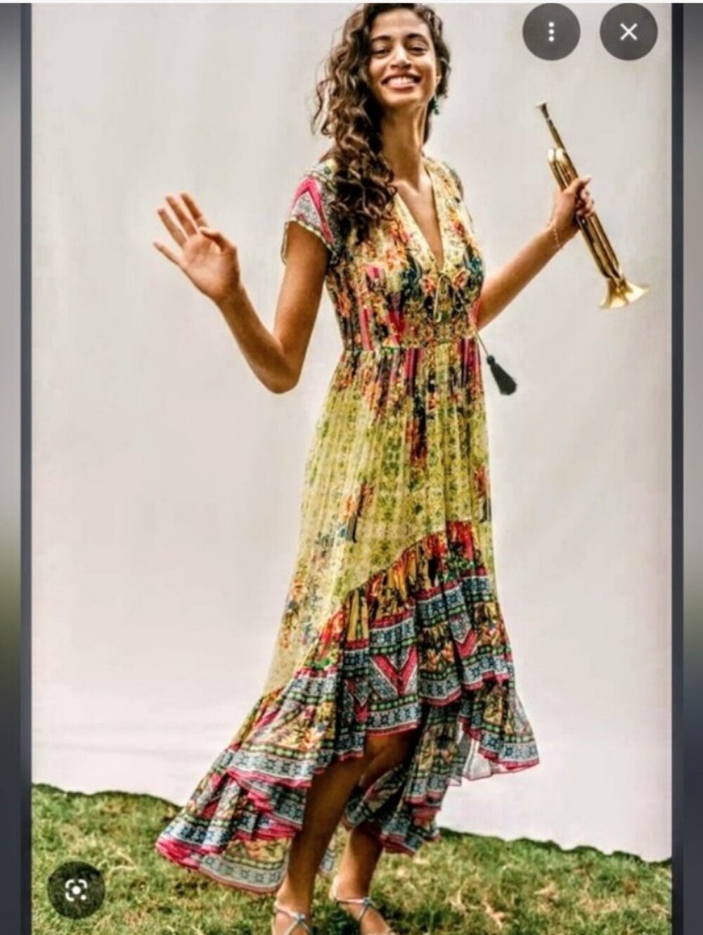 Anthropologie Bhanun By Jyoti Arianna High-Low Sequin Beaded Maxi Dress sz 4